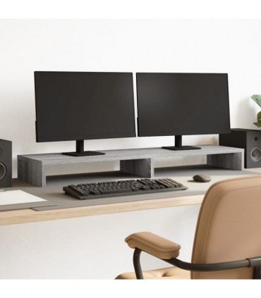 vidaXL Monitor Stand Grey Sonoma 100x27x10 cm Engineered Wood