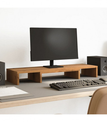 vidaXL Monitor Stand Riser Adjustable Artisian Oak 80x24x10.5 cm Engineered Wood