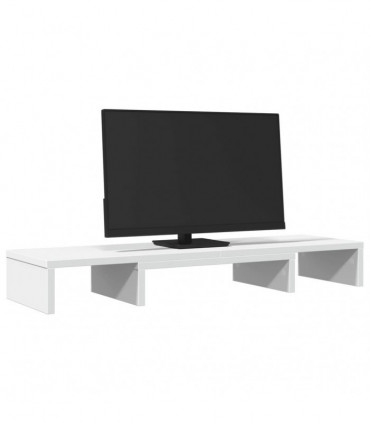 vidaXL Monitor Stand Riser Adjustable White 80x24x10.5 cm Engineered Wood