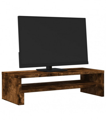 vidaXL Monitor Stand Smoked Oak 54x22x15 cm Engineered Wood