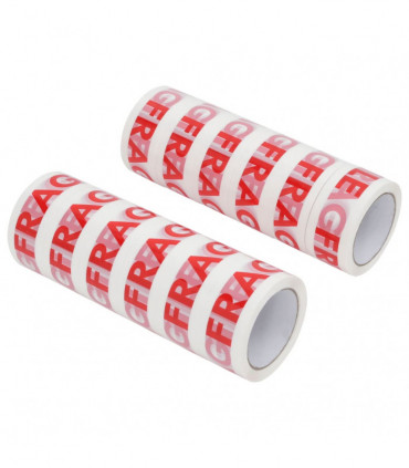 vidaXL Packaging Tape 12 pcs FRAGILE Printed White 48 mm x 66 m