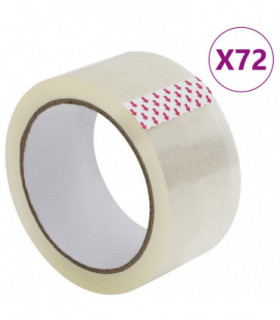 vidaXL Packaging Tape 72 pcs Transparent 48 mm x 66 m