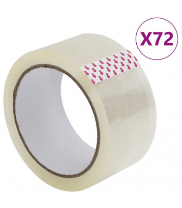 vidaXL Packaging Tape 72 pcs Transparent 48 mm x 66 m