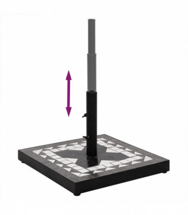 vidaXL Parasol Base Black and White Square 12 kg