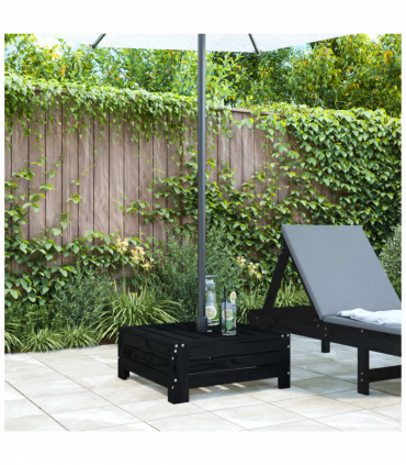 vidaXL Parasol Base Cover Black Solid Wood Pine