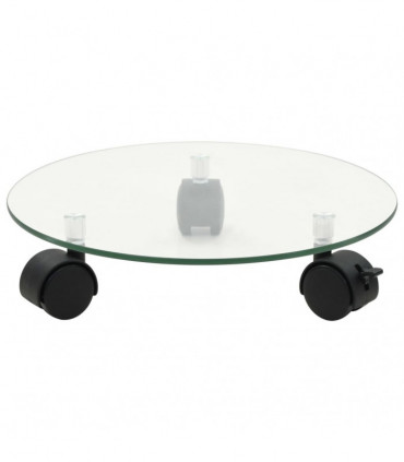 vidaXL Plant Rollers 2 pcs Tempered Glass 28 cm Round