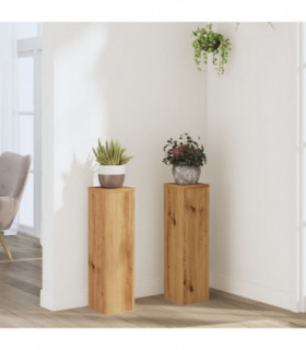 vidaXL Plant Stand 2pcs Artisian Oak 17x17x60 cm Engineered Wood