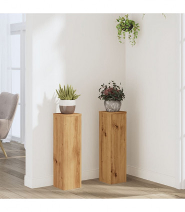 vidaXL Plant Stand 2pcs Artisian Oak 17x17x60 cm Engineered Wood