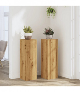 vidaXL Plant Stand 2pcs Artisian Oak 25x25x80 cm Engineered Wood