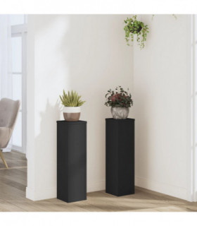 vidaXL Plant Stand 2pcs Black 17x17x60 cm Engineered Wood