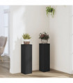 vidaXL Plant Stand 2pcs Black 17x17x60 cm Engineered Wood
