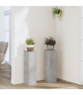 vidaXL Plant Stand 2pcs Concrete Grey 17x17x60 cm Engineered Wood