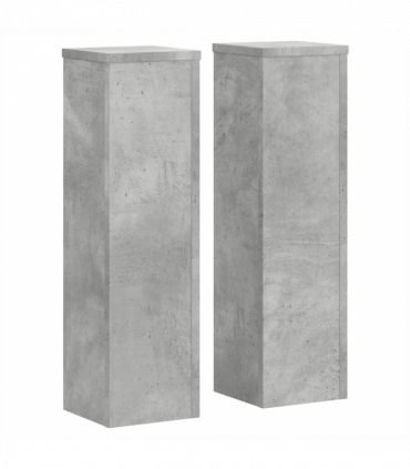vidaXL Plant Stand 2pcs Concrete Grey 17x17x60 cm Engineered Wood