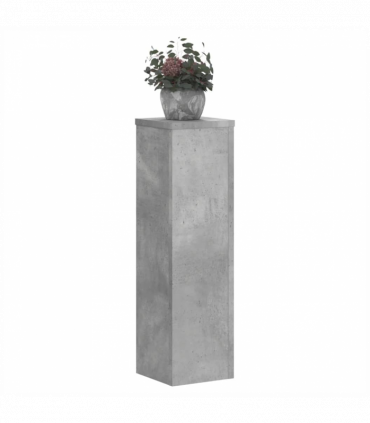 vidaXL Plant Stand 2pcs Concrete Grey 17x17x60 cm Engineered Wood