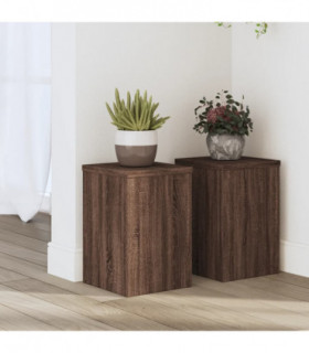 vidaXL Plant Stands 2 pcs Brown Oak 20x20x30 cm Engineered Wood