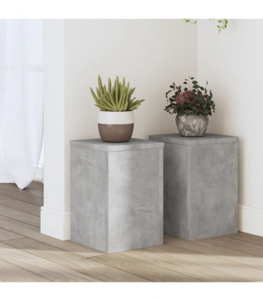 vidaXL Plant Stands 2 pcs Concrete Grey 20x20x30 cm Engineered Wood