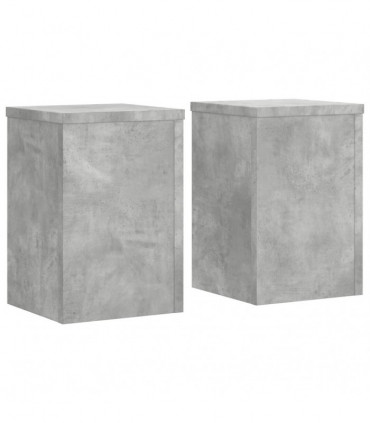 vidaXL Plant Stands 2 pcs Concrete Grey 20x20x30 cm Engineered Wood