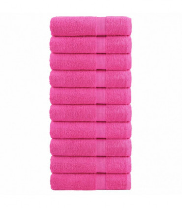 vidaXL Premium Hand Towels 10 pcs Pink 50x100 cm 600 gsm 100% Cotton