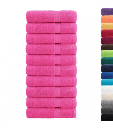 vidaXL Premium Hand Towels 10 pcs Pink 50x100 cm 600 gsm 100% Cotton