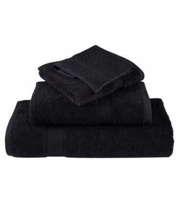 vidaXL Premium Sauna Towels 2 pcs Black 80x200 cm 600 gsm 100% Cotton
