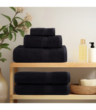 vidaXL Premium Towels 2 pcs Black 100x200 cm 600 gsm 100% Cotton
