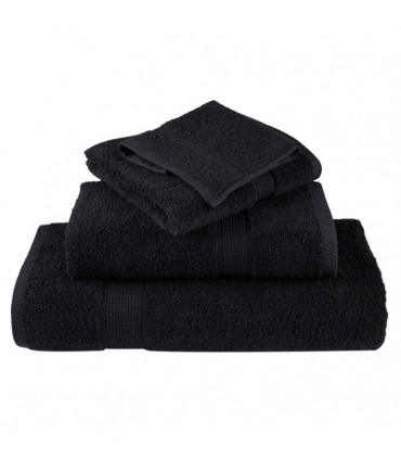vidaXL Premium Towels 2 pcs Black 100x200 cm 600 gsm 100% Cotton
