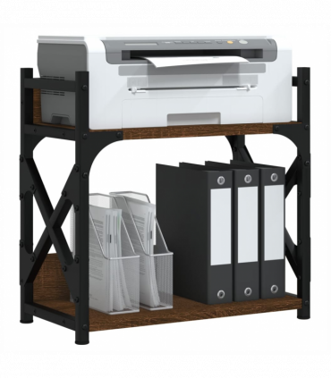 vidaXL Printer Stand 2-Tier Brown Oak 40x20x40 cm Engineered Wood