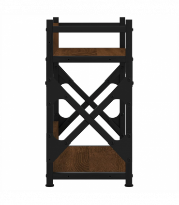 vidaXL Printer Stand 2-Tier Brown Oak 40x20x40 cm Engineered Wood