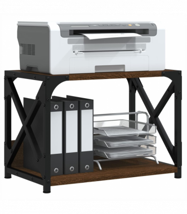 vidaXL Printer Stand 2-Tier Brown Oak 44x26x31.5 cm Engineered Wood