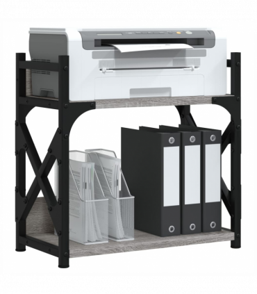 vidaXL Printer Stand 2-Tier Grey Sonoma 40x20x40 cm Engineered Wood