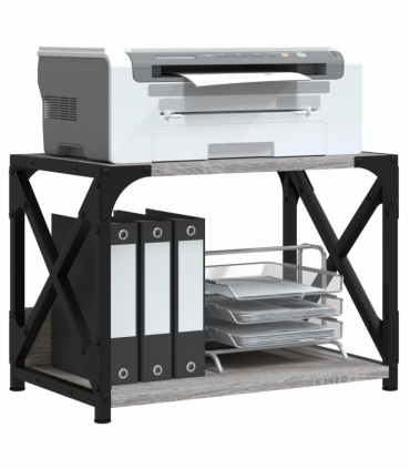 vidaXL Printer Stand 2-Tier Grey Sonoma 44x26x31.5 cm Engineered Wood
