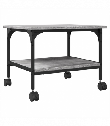 vidaXL Printer Stand 2-Tier Grey Sonoma 50x40x38 cm Engineered Wood