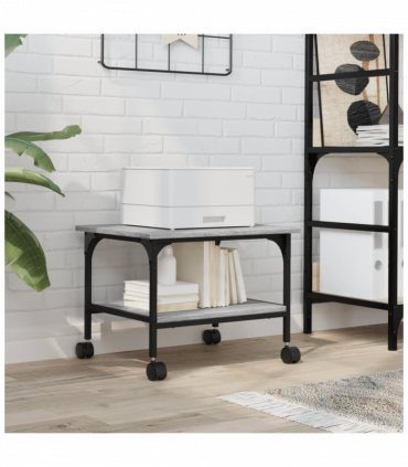 vidaXL Printer Stand 2-Tier Grey Sonoma 50x40x38 cm Engineered Wood