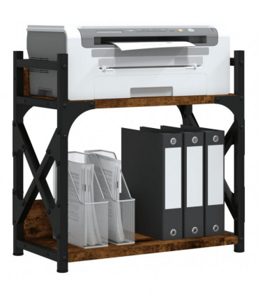 vidaXL Printer Stand 2-Tier Smoked Oak 40x20x40 cm Engineered Wood