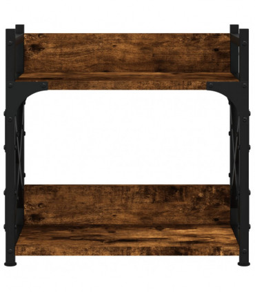 vidaXL Printer Stand 2-Tier Smoked Oak 40x20x40 cm Engineered Wood