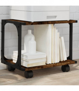 vidaXL Printer Stand 2-Tier Smoked Oak 41x28x33.5 cm Engineered Wood