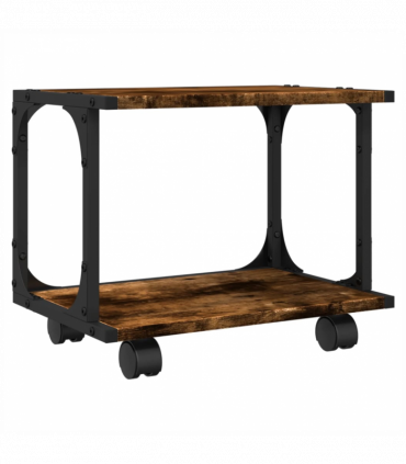 vidaXL Printer Stand 2-Tier Smoked Oak 41x28x33.5 cm Engineered Wood