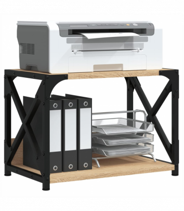 vidaXL Printer Stand 2-Tier Sonoma Oak 44x26x31.5 cm Engineered Wood