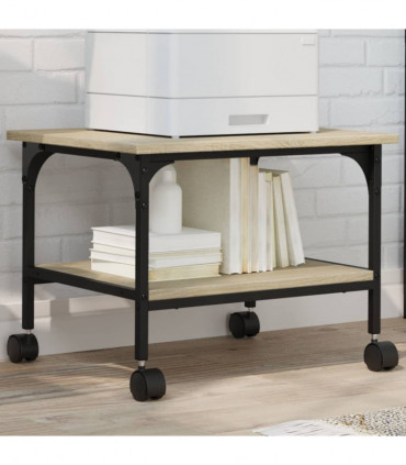 vidaXL Printer Stand 2-Tier Sonoma Oak 50x40x38 cm Engineered Wood