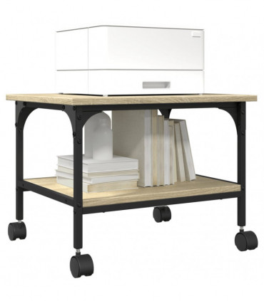 vidaXL Printer Stand 2-Tier Sonoma Oak 50x40x38 cm Engineered Wood