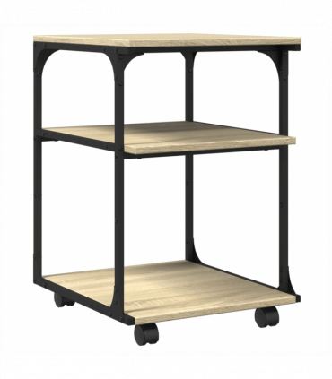 vidaXL Printer Stand 3-Tier Sonoma Oak 43x48x64 cm Engineered Wood