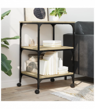 vidaXL Printer Stand 3-Tier Sonoma Oak 50x41x75 cm Engineered Wood