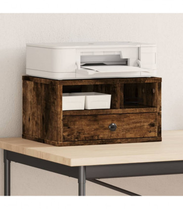 vidaXL Printer Stand Smoked Oak 40x32x22,5 cm Engineered Wood