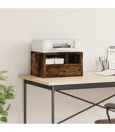 vidaXL Printer Stand Smoked Oak 40x32x22,5 cm Engineered Wood