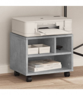 vidaXL Printer Stand with Wheels Concrete Grey 41x32x34,5 cm