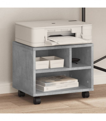 vidaXL Printer Stand with Wheels Concrete Grey 41x32x34,5 cm