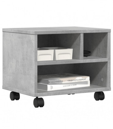 vidaXL Printer Stand with Wheels Concrete Grey 41x32x34,5 cm