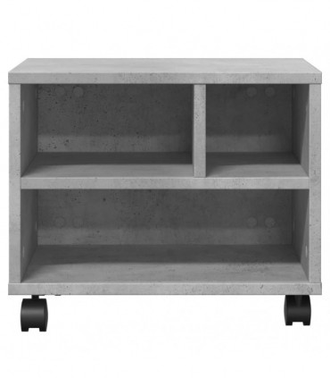 vidaXL Printer Stand with Wheels Concrete Grey 41x32x34,5 cm