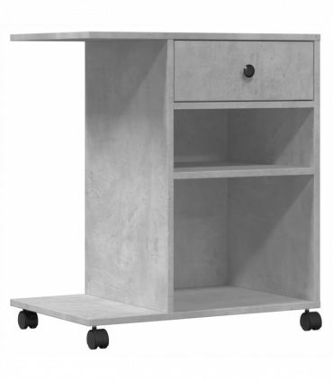 vidaXL Printer Stand with Wheels Concrete Grey 60x40x68.5 cm