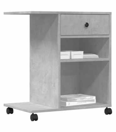 vidaXL Printer Stand with Wheels Concrete Grey 60x40x68.5 cm